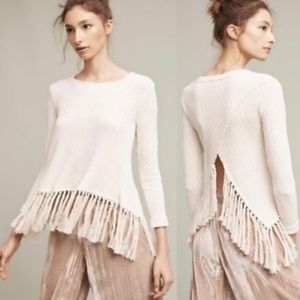 Anthropologie Fringed Sweater